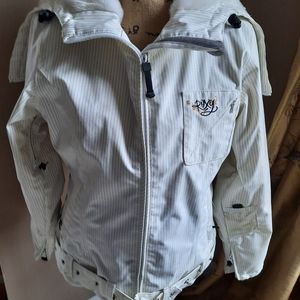 Roxy 5000 Striped Hooded Snow Jacket Size Medium